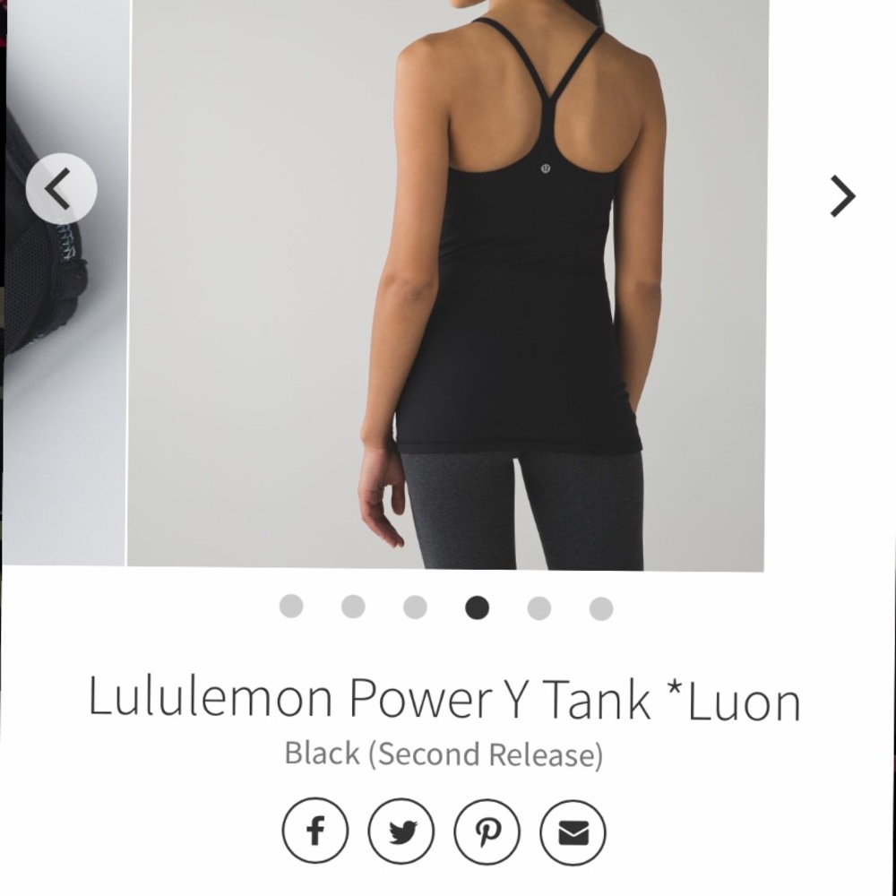 Lululemon black tank top size 6
